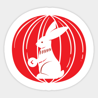 RABBIT IN RED LANTERN Sticker